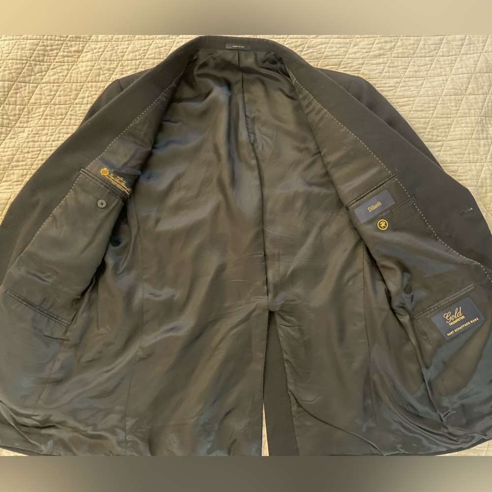 HART SCHAFFNER & MARX Gold Trumpeter x Loro Piana Cashmere Jacket in Black 42 R‎ - Picture 3 of 7